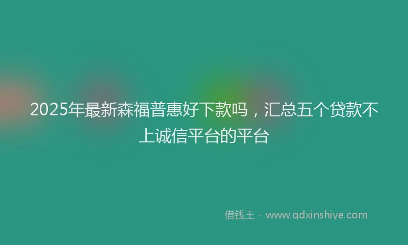 2025年最新森福普惠好下款吗，汇总五个贷款不上诚信平台的平台
