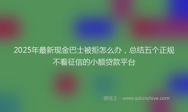2025年最新现金巴士被拒怎么办，总结五个正规不看征信的小额贷款平台