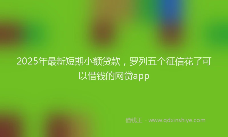 2025年最新短期小额贷款，罗列五个征信花了可以借钱的网贷app