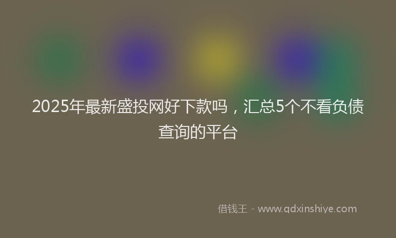 2025年最新盛投网好下款吗，汇总5个不看负债查询的平台
