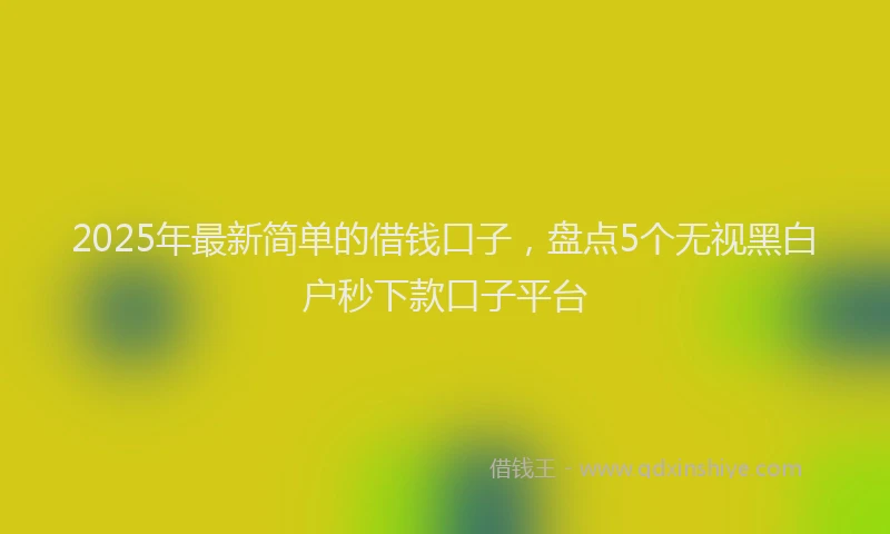 2025年最新简单的借钱口子，盘点5个无视黑白户秒下款口子平台