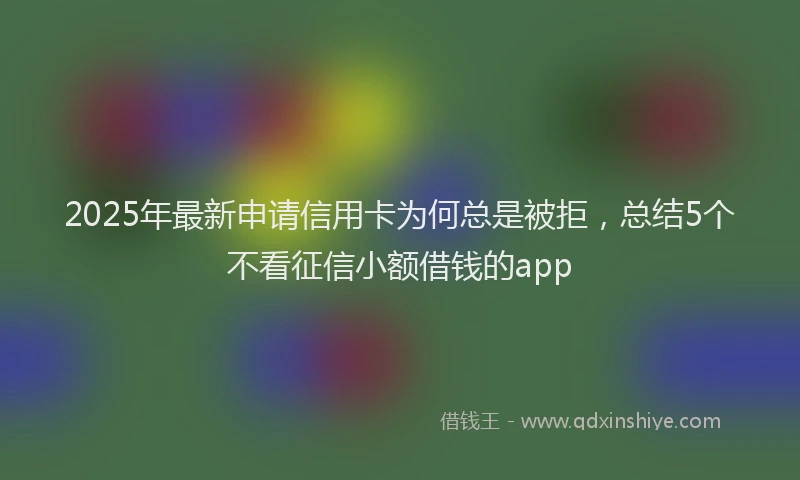 2025年最新申请信用卡为何总是被拒，总结5个不看征信小额借钱的app