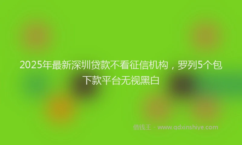 2025年最新深圳贷款不看征信机构，罗列5个包下款平台无视黑白