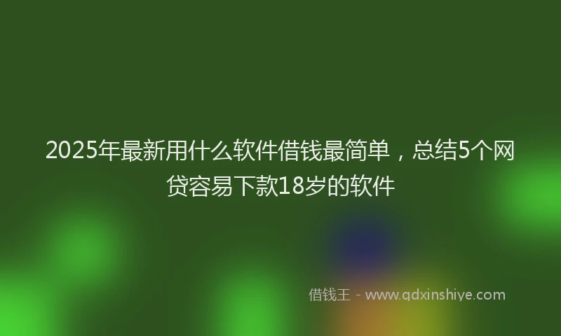 2025年最新用什么软件借钱最简单，总结5个网贷容易下款18岁的软件