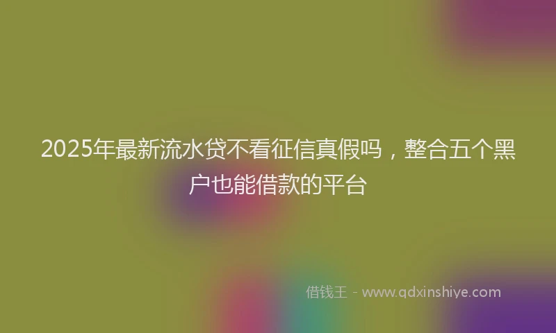 2025年最新流水贷不看征信真假吗，整合五个黑户也能借款的平台