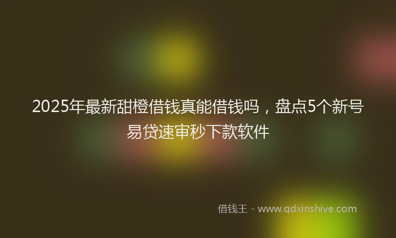 2025年最新甜橙借钱真能借钱吗，盘点5个新号易贷速审秒下款软件