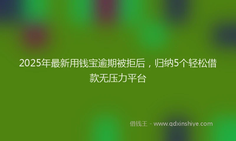 2025年最新用钱宝逾期被拒后，归纳5个轻松借款无压力平台