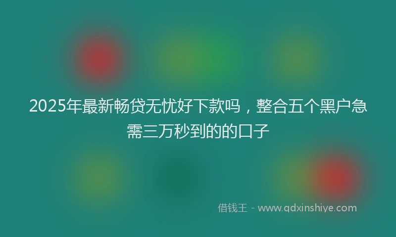 2025年最新畅贷无忧好下款吗，整合五个黑户急需三万秒到的的口子