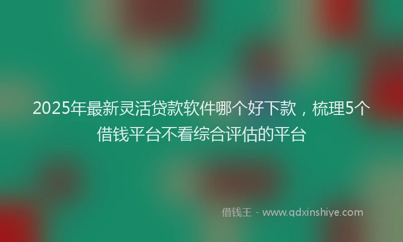 2025年最新灵活贷款软件哪个好下款，梳理5个借钱平台不看综合评估的平台