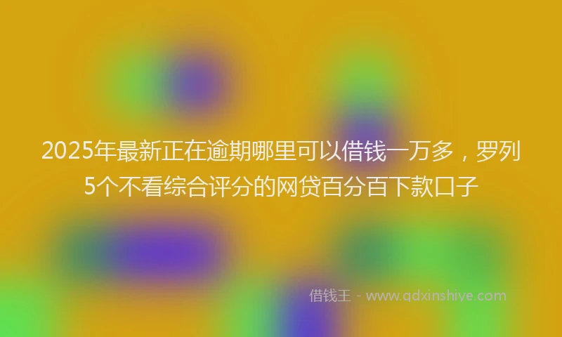 2025年最新正在逾期哪里可以借钱一万多，罗列5个不看综合评分的网贷百分百下款口子