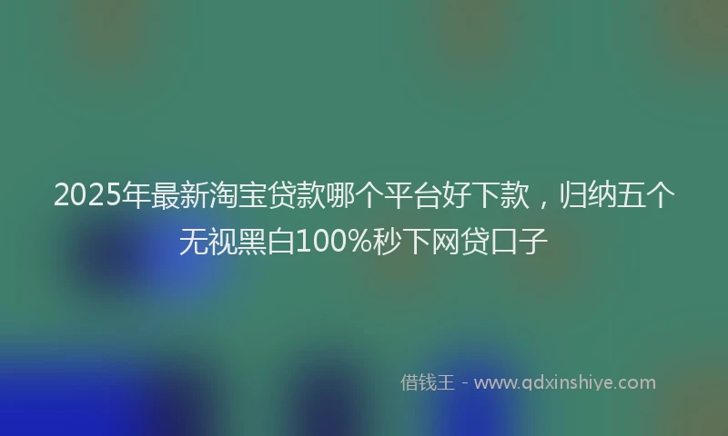 2025年最新淘宝贷款哪个平台好下款，归纳五个无视黑白100%秒下网贷口子