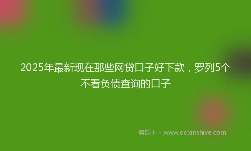 2025年最新现在那些网贷口子好下款，罗列5个不看负债查询的口子