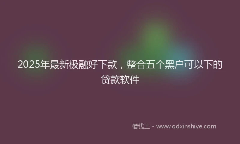 2025年最新极融好下款，整合五个黑户可以下的贷款软件