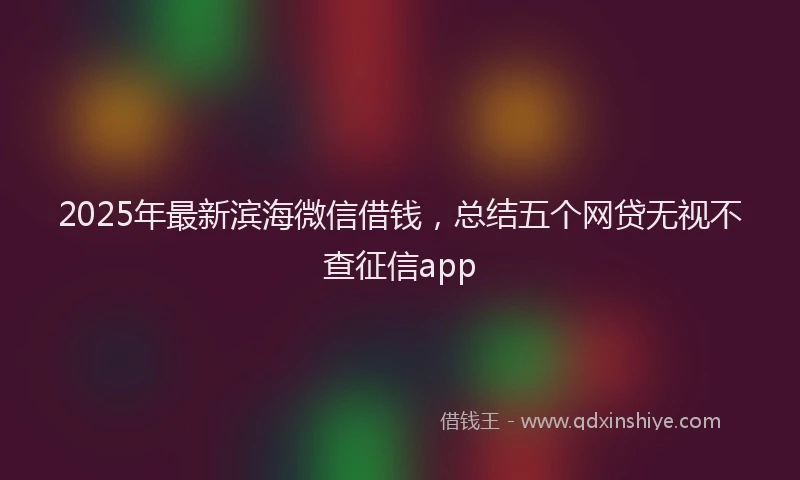 2025年最新滨海微信借钱，总结五个网贷无视不查征信app
