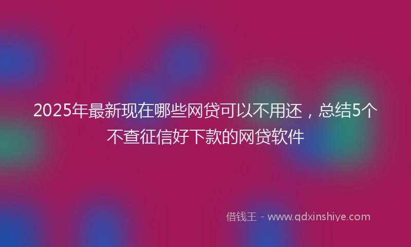 2025年最新现在哪些网贷可以不用还，总结5个不查征信好下款的网贷软件