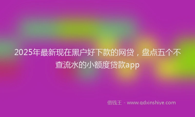 2025年最新现在黑户好下款的网贷，盘点五个不查流水的小额度贷款app