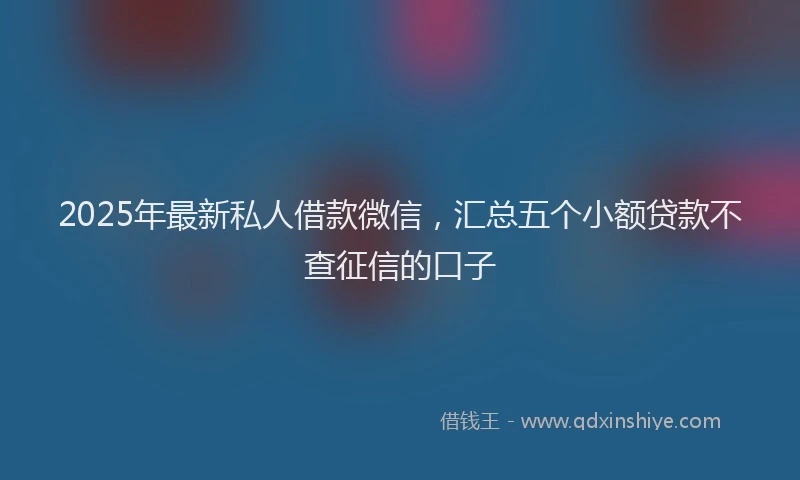 2025年最新私人借款微信，汇总五个小额贷款不查征信的口子