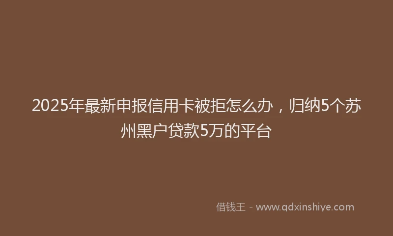 2025年最新申报信用卡被拒怎么办，归纳5个苏州黑户贷款5万的平台