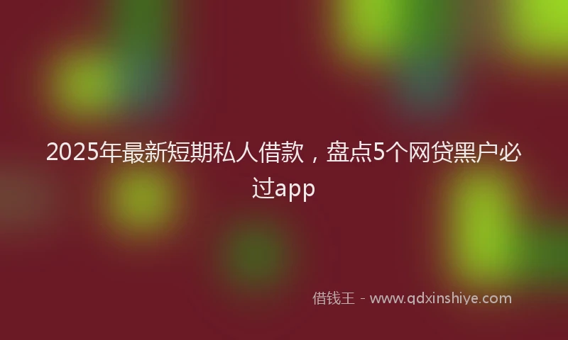 2025年最新短期私人借款，盘点5个网贷黑户必过app