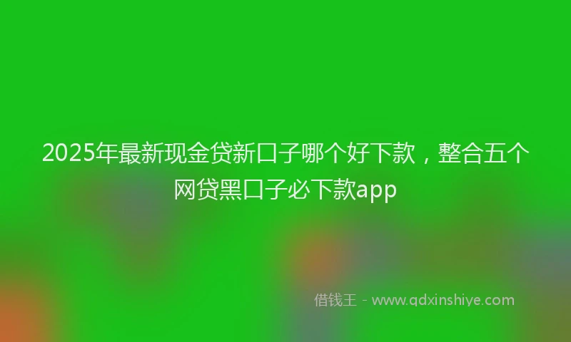 2025年最新现金贷新口子哪个好下款，整合五个网贷黑口子必下款app