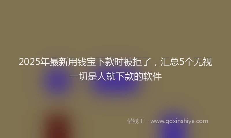 2025年最新用钱宝下款时被拒了，汇总5个无视一切是人就下款的软件