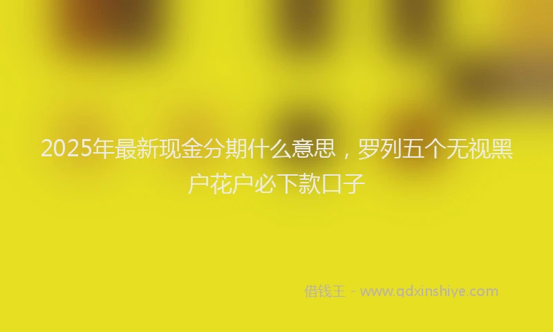 2025年最新现金分期什么意思，罗列五个无视黑户花户必下款口子