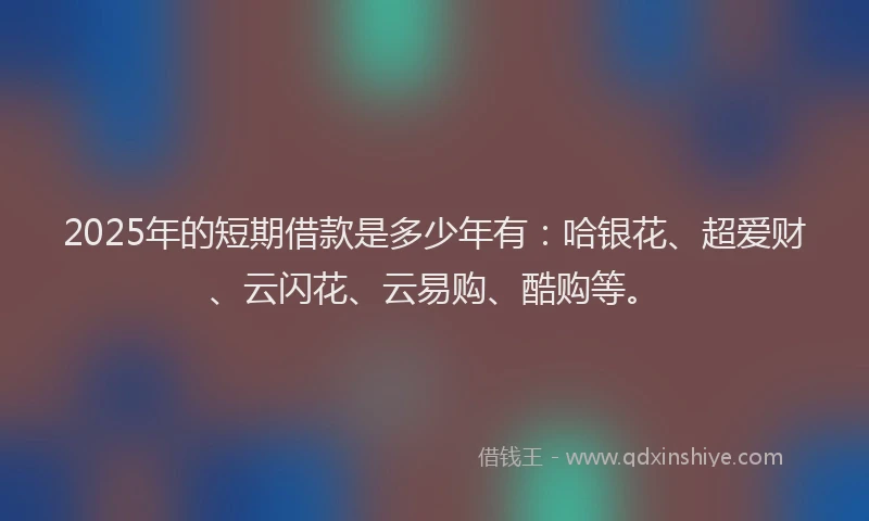 2025年的短期借款是多少年有：哈银花、超爱财、云闪花、云易购、酷购等。