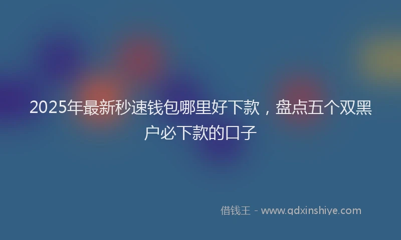 2025年最新秒速钱包哪里好下款，盘点五个双黑户必下款的口子