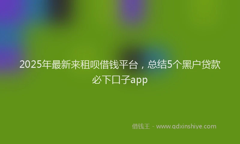 2025年最新来租呗借钱平台，总结5个黑户贷款必下口子app