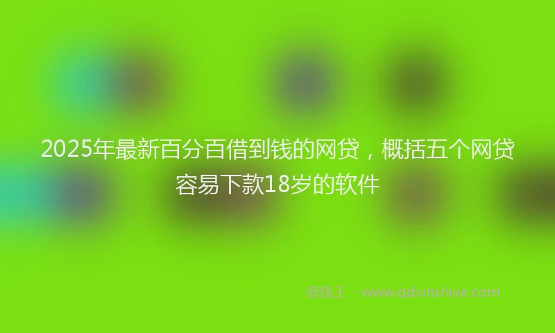 2025年最新百分百借到钱的网贷，概括五个网贷容易下款18岁的软件