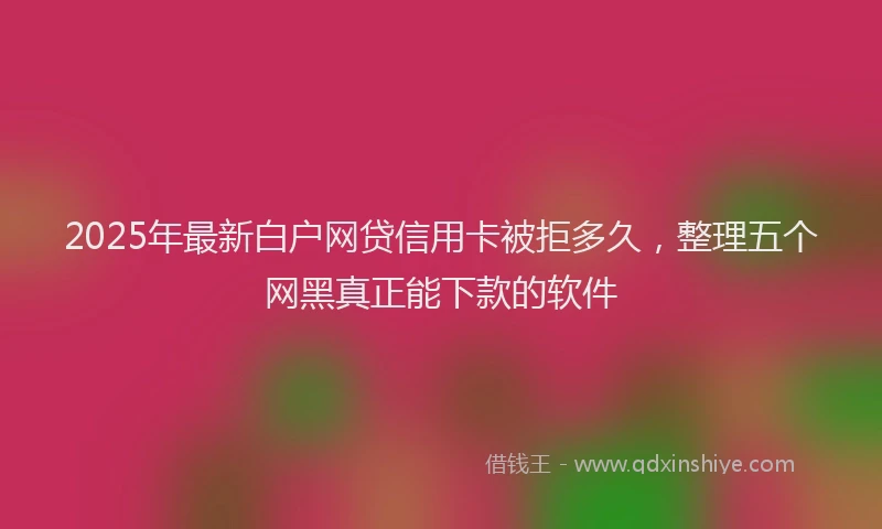 2025年最新白户网贷信用卡被拒多久，整理五个网黑真正能下款的软件