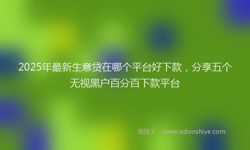 2025年最新生意贷在哪个平台好下款，分享五个无视黑户百分百下款平台