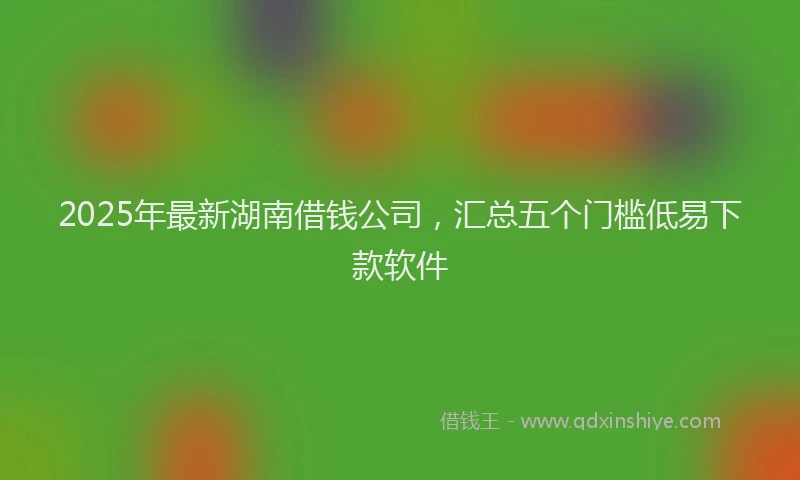 2025年最新湖南借钱公司，汇总五个门槛低易下款软件