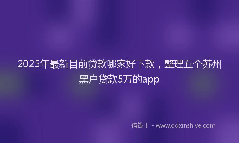 2025年最新目前贷款哪家好下款，整理五个苏州黑户贷款5万的app