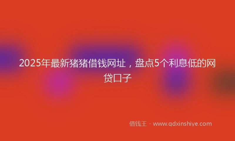 2025年最新猪猪借钱网址，盘点5个利息低的网贷口子
