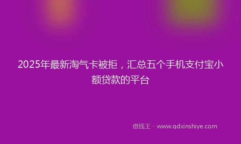 2025年最新淘气卡被拒，汇总五个手机支付宝小额贷款的平台