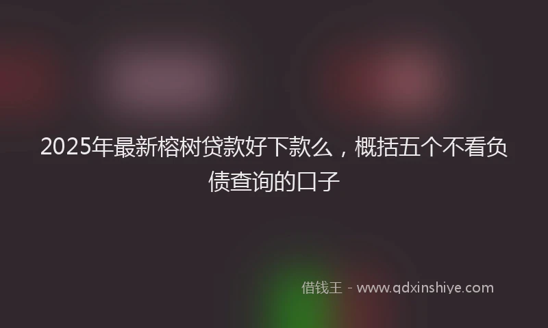2025年最新榕树贷款好下款么，概括五个不看负债查询的口子