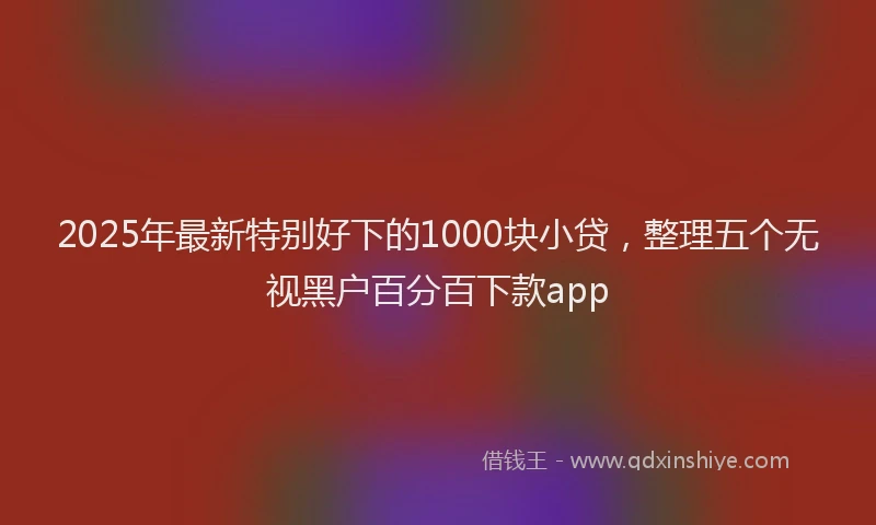 2025年最新特别好下的1000块小贷,整理五个无视黑户百分百下款app