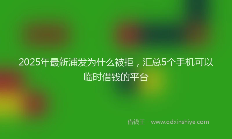 2025年最新浦发为什么被拒，汇总5个手机可以临时借钱的平台