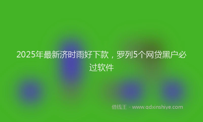 2025年最新济时雨好下款，罗列5个网贷黑户必过软件