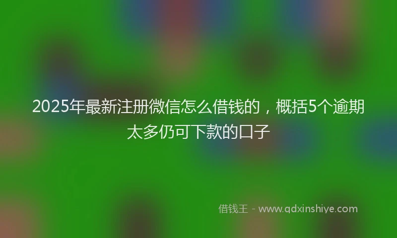2025年最新注册微信怎么借钱的，概括5个逾期太多仍可下款的口子