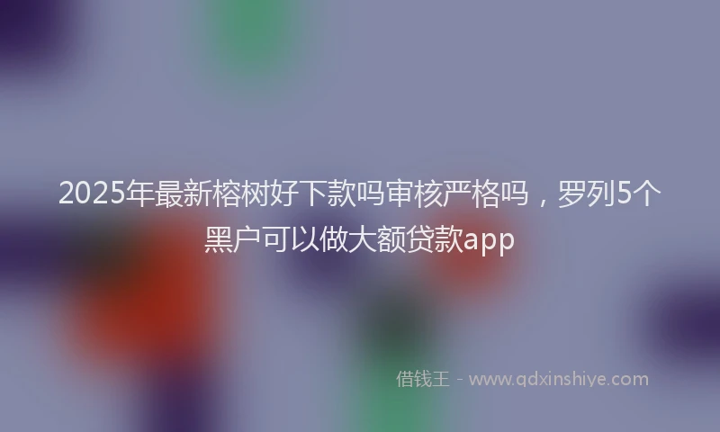 2025年最新榕树好下款吗审核严格吗，罗列5个黑户可以做大额贷款app