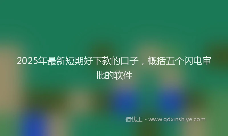 2025年最新短期好下款的口子，概括五个闪电审批的软件