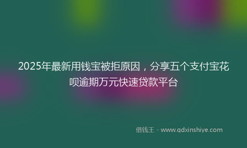 2025年最新用钱宝被拒原因，分享五个支付宝花呗逾期万元快速贷款平台