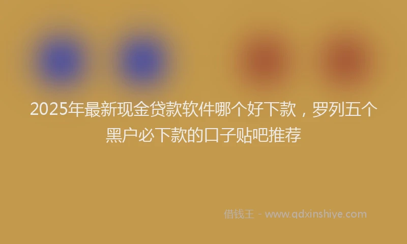 2025年最新现金贷款软件哪个好下款，罗列五个黑户必下款的口子贴吧推荐