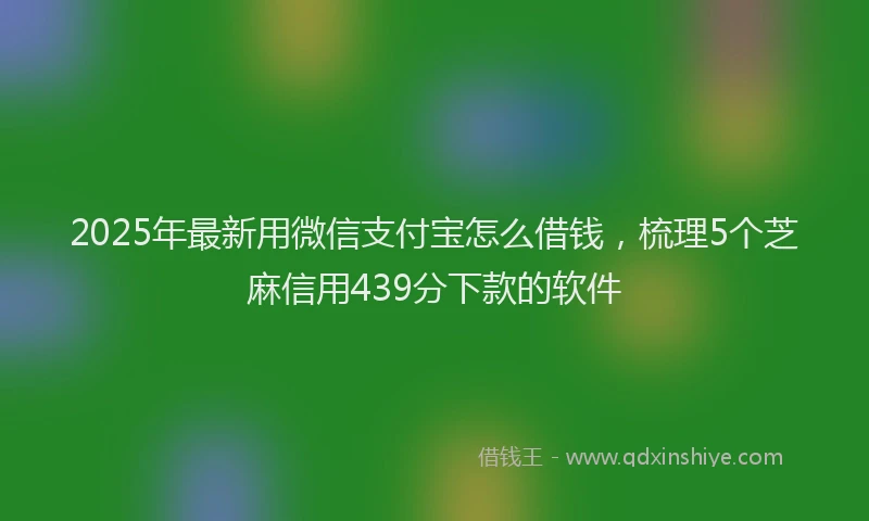 2025年最新用微信支付宝怎么借钱，梳理5个芝麻信用439分下款的软件