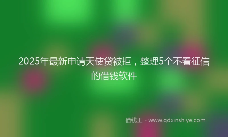 2025年最新申请天使贷被拒，整理5个不看征信的借钱软件