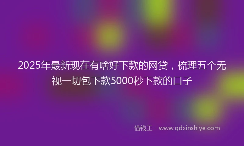 2025年最新现在有啥好下款的网贷，梳理五个无视一切包下款5000秒下款的口子