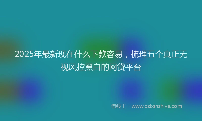 2025年最新现在什么下款容易，梳理五个真正无视风控黑白的网贷平台