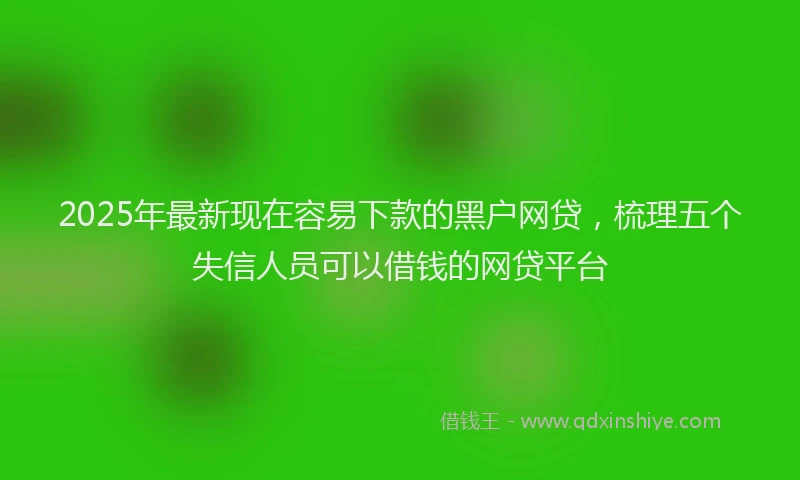 2025年最新现在容易下款的黑户网贷，梳理五个失信人员可以借钱的网贷平台